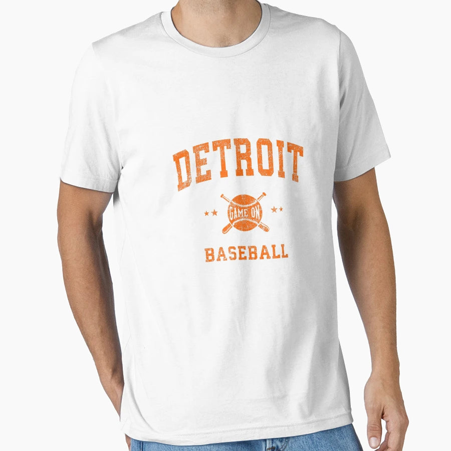 Detroit Baseball Throwback T-Shirt - Minimalist Print for Adults - T-Shirt, Sweatshirt, Hoodie