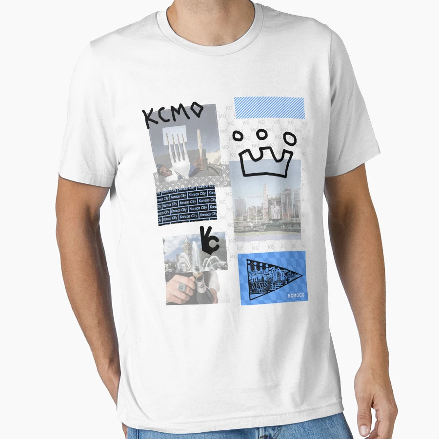 Kansas City Baseball Fan Collage T-Shirt - Trendy Graphic for Adults - T-Shirt, Sweatshirt, Hoodie