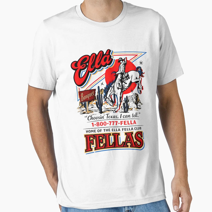 Ellas Fellas Club Cowboy T-Shirt - Streetwear Style for Adults - T-Shirt, Sweatshirt, Hoodie