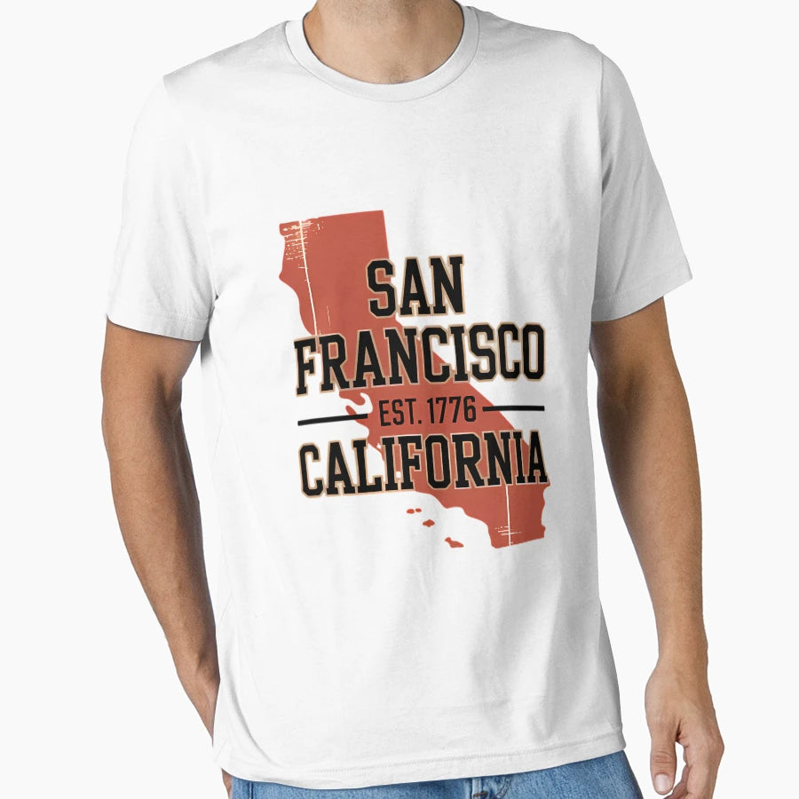 San Francisco California Typography T-Shirt - Graphic Print Men Women - T-Shirt, Sweatshirt, Hoodie