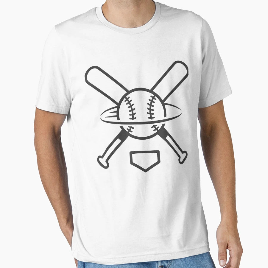 Minimalist Baseball Clean Sports T-Shirt - Custom Art Print for Adults - T-Shirt, Sweatshirt, Hoodie
