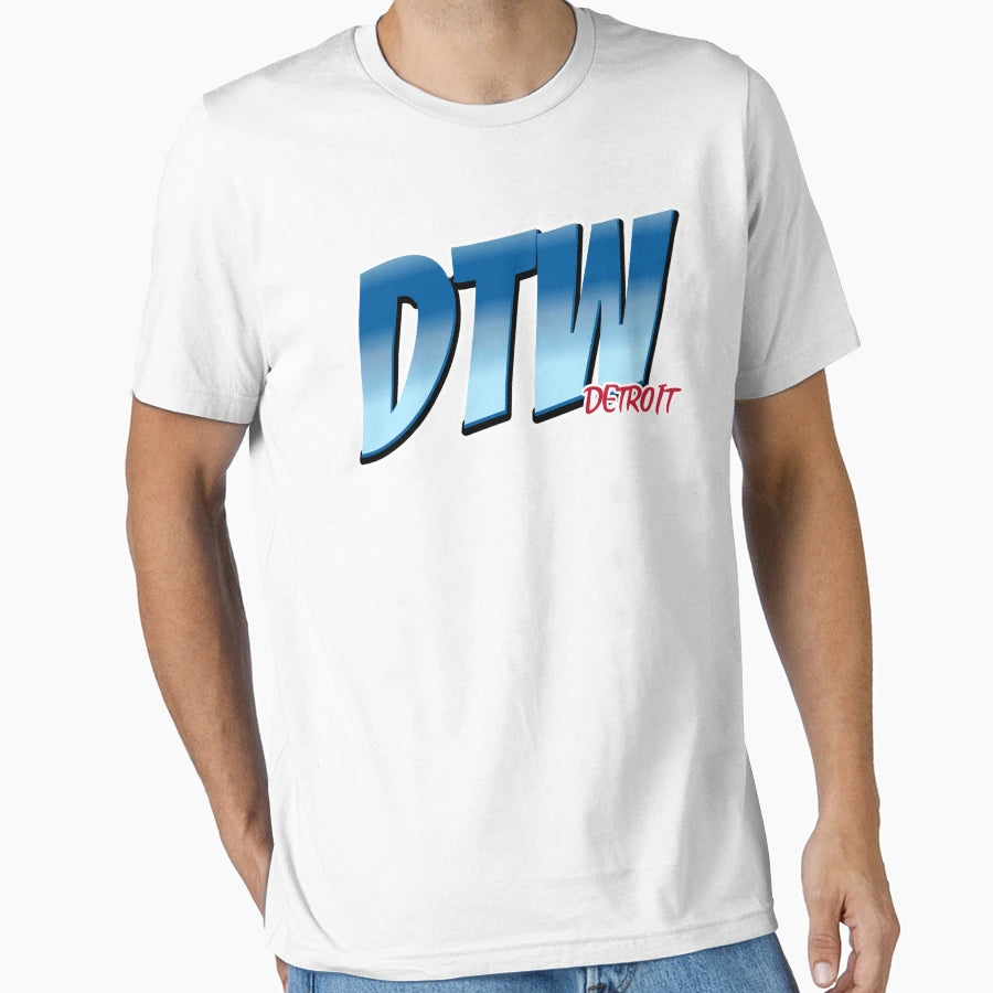 Dtw Detroit Iata Airport Code T-Shirt - Aesthetic Graphic for Adults - T-Shirt, Sweatshirt, Hoodie