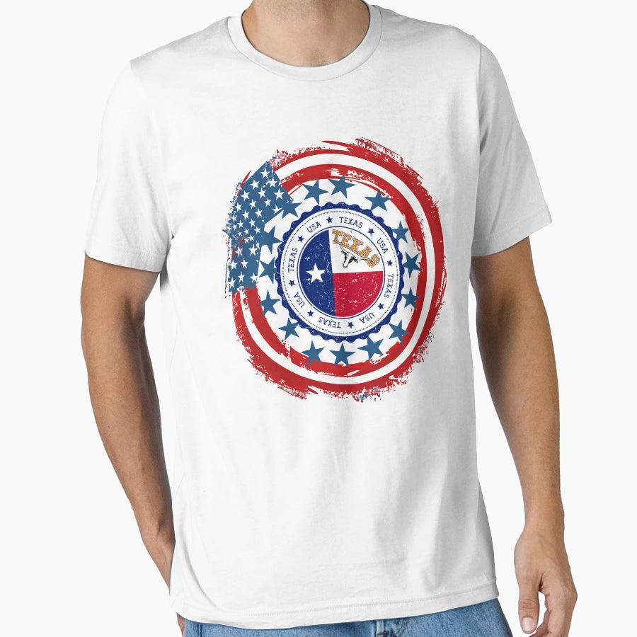 Texas Usa Stamp Lone Star State T-Shirt - Custom Art Print Men Women - T-Shirt, Sweatshirt, Hoodie