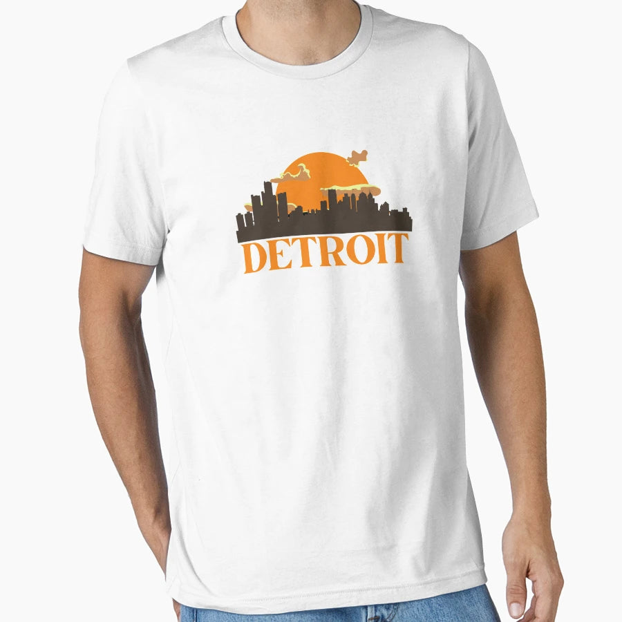 Detroit City Skyscraper Skylines T-Shirt - Casual Everyday Wear Men Women - T-Shirt, Sweatshirt, Hoodie