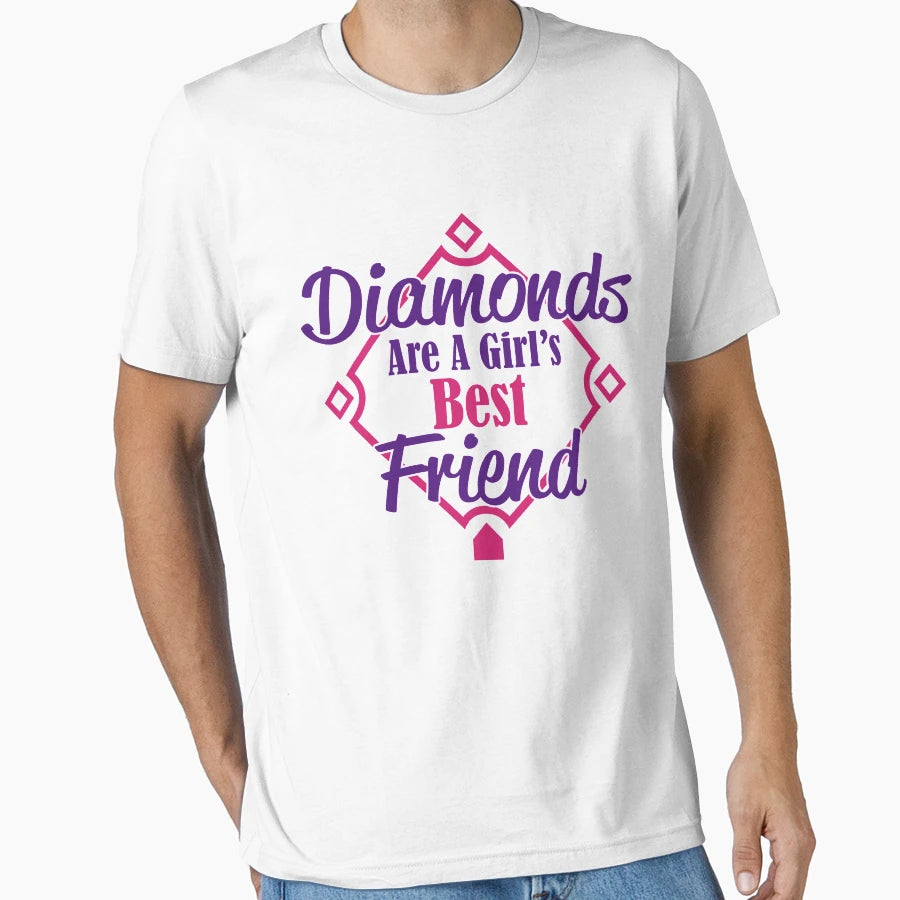 Diamonds Are Best Friend Baseball T-Shirt - Fun Novelty Design Unisex - T-Shirt, Sweatshirt, Hoodie