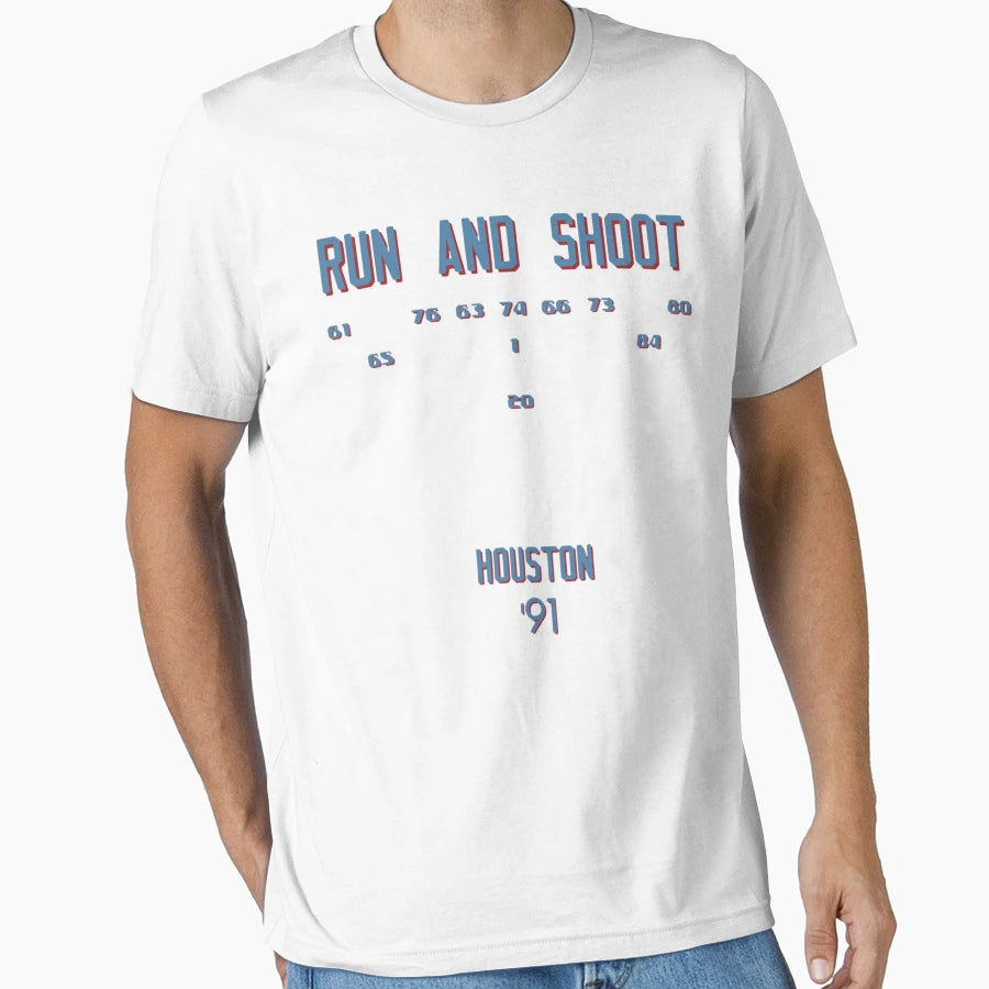 Houston Oilers Run And Shoot T-Shirt - Casual Everyday Wear for Adults - T-Shirt, Sweatshirt, Hoodie