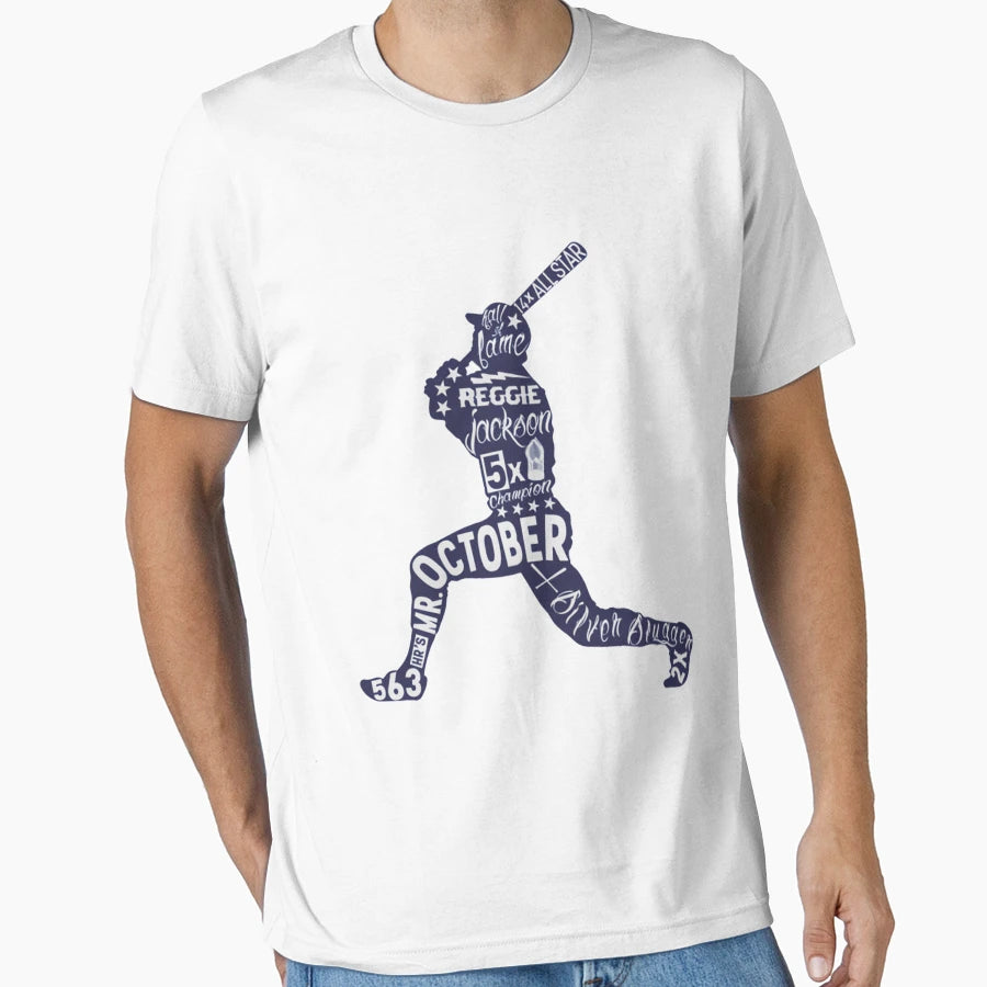 Reggie Jackson Letters T-Shirt - Aesthetic Graphic Unisex - T-Shirt, Sweatshirt, Hoodie