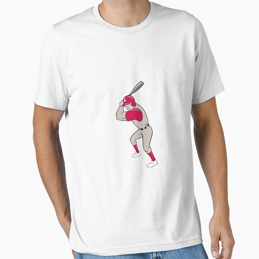 Baseball Player Batting Isolated T-Shirt - Aesthetic Graphic for Adults - T-Shirt, Sweatshirt, Hoodie