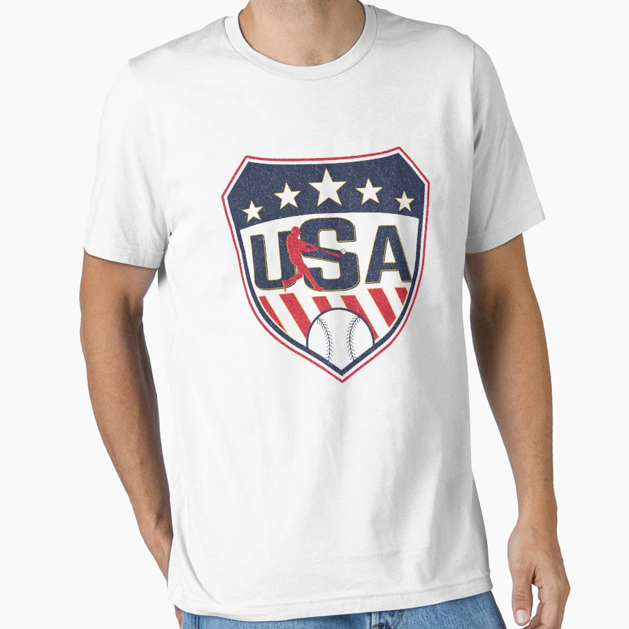 Usa Baseball Logo T-Shirt - Minimalist Print for Adults - T-Shirt, Sweatshirt, Hoodie