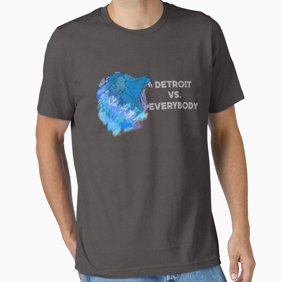 Detroit Vs Everybody Lion Roaring T-Shirt - Custom Art Print Unisex - T-Shirt, Sweatshirt, Hoodie