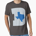 D Texas Silver B Ball Blue T-Shirt - Graphic Print Men Women - T-Shirt, Sweatshirt, Hoodie