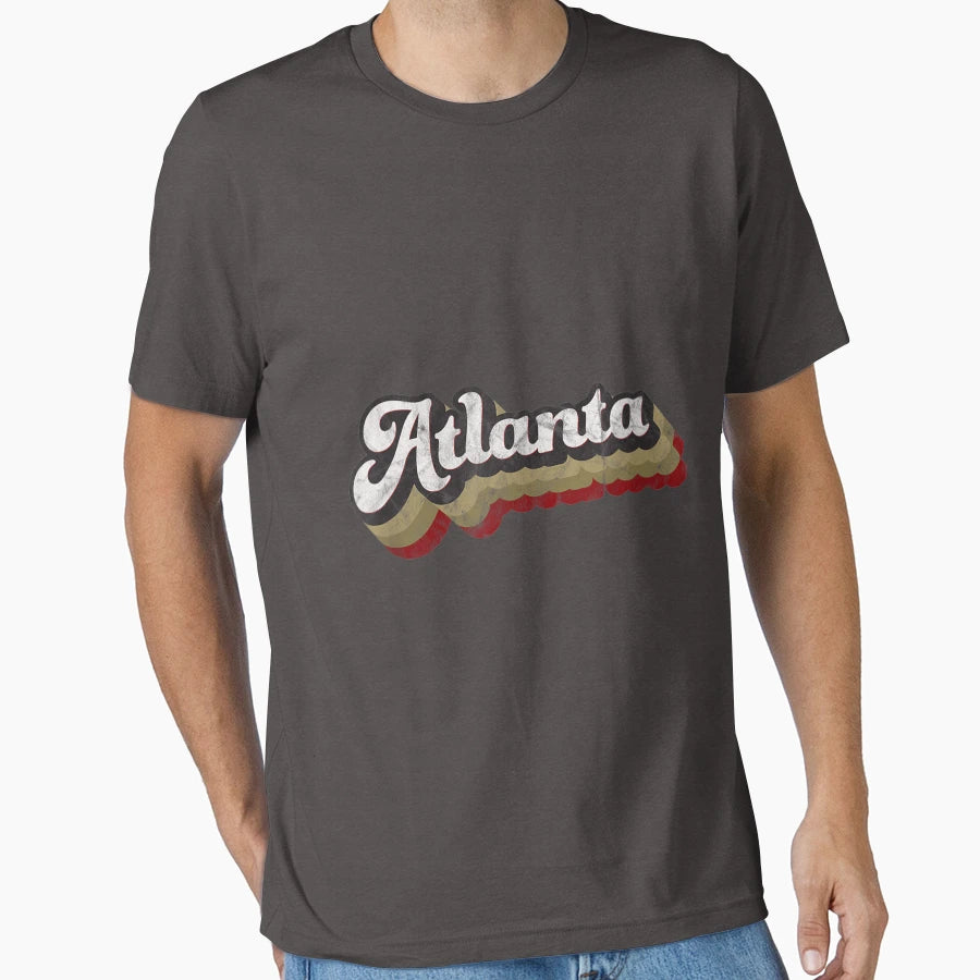 Atlanta Soccer Distressed Baseball Script T-Shirt - Novelty Apparel Unisex - T-Shirt, Sweatshirt, Hoodie