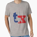 Tx Blue Red T-Shirt - Graphic Print Unisex - T-Shirt, Sweatshirt, Hoodie