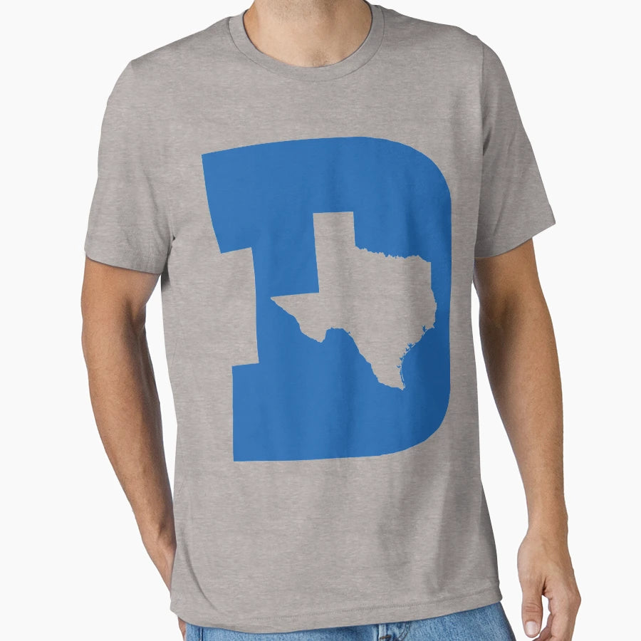 D Texas B Ball Blue Cut Out T-Shirt - Aesthetic Graphic Unisex - T-Shirt, Sweatshirt, Hoodie