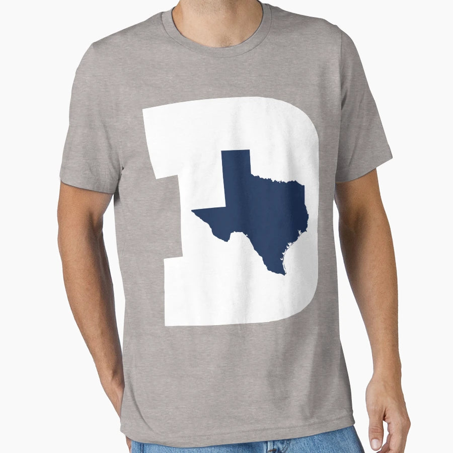 D Texas White Blue T-Shirt - Casual Everyday Wear Unisex - T-Shirt, Sweatshirt, Hoodie