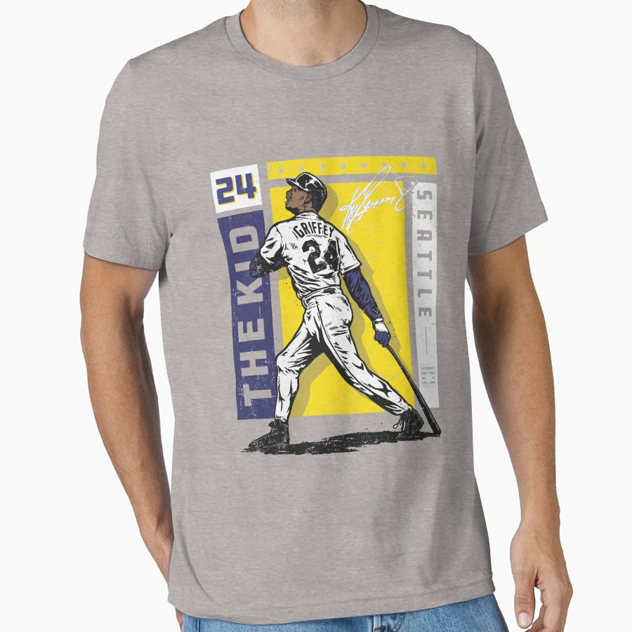 Ken Griffey Jr Card Stat T-Shirt - Minimalist Print for Adults - T-Shirt, Sweatshirt, Hoodie