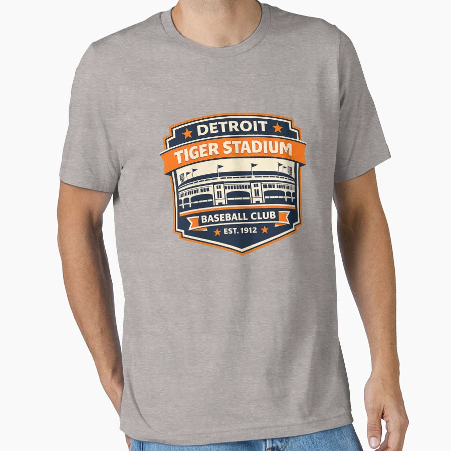 Detroit Baseball Stadium Tiger T-Shirt - Fun Novelty Design for Adults - T-Shirt, Sweatshirt, Hoodie