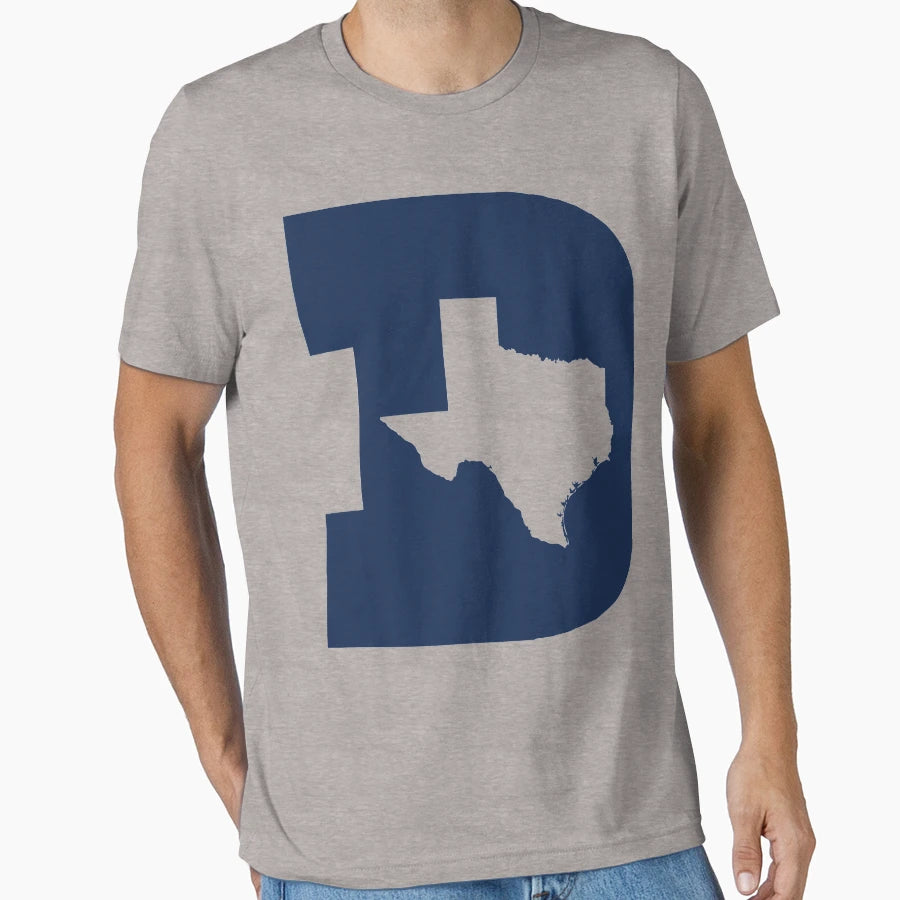 D Texas Blue Cut Out T-Shirt - Minimalist Print for Adults - T-Shirt, Sweatshirt, Hoodie