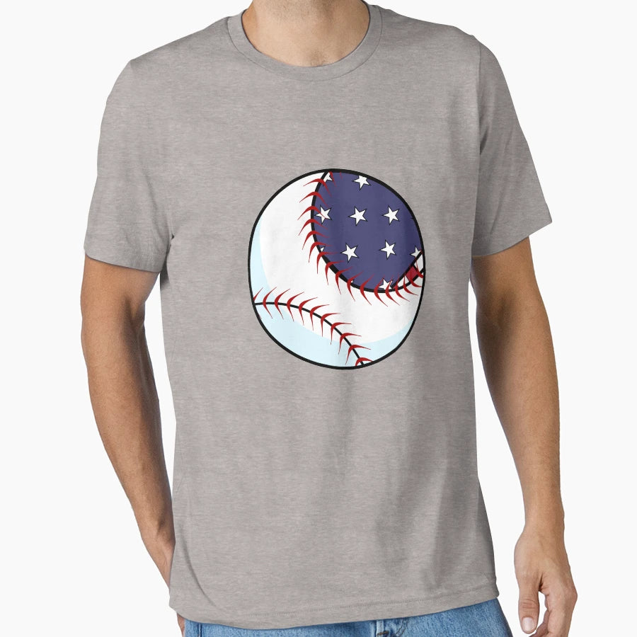 American Flag Baseball T-Shirt - Fun Novelty Design Men Women - T-Shirt, Sweatshirt, Hoodie