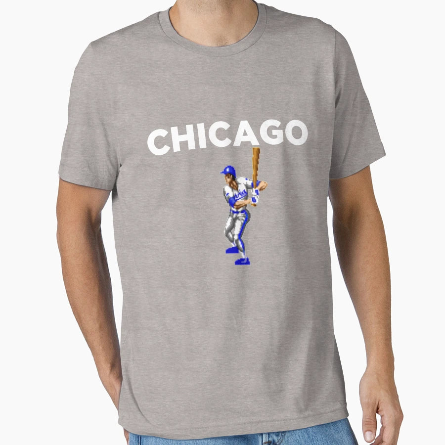 Chicago Baseball Video Game 8 Bit V1 T-Shirt - Streetwear Style Men Women - T-Shirt, Sweatshirt, Hoodie