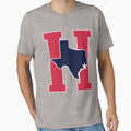 Houston Texas H Town Red Blue T-Shirt - Casual Everyday Wear Unisex - T-Shirt, Sweatshirt, Hoodie