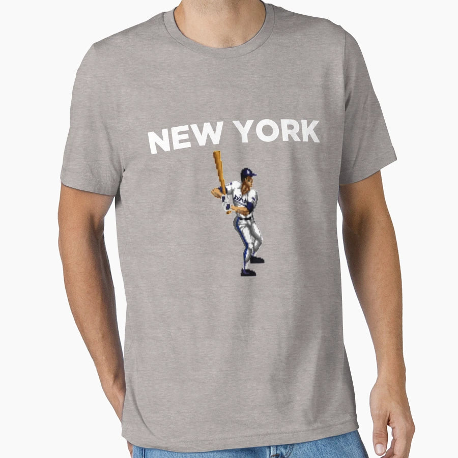 New York Baseball Video Game 8 Bit T-Shirt - Aesthetic Graphic for Adults - T-Shirt, Sweatshirt, Hoodie