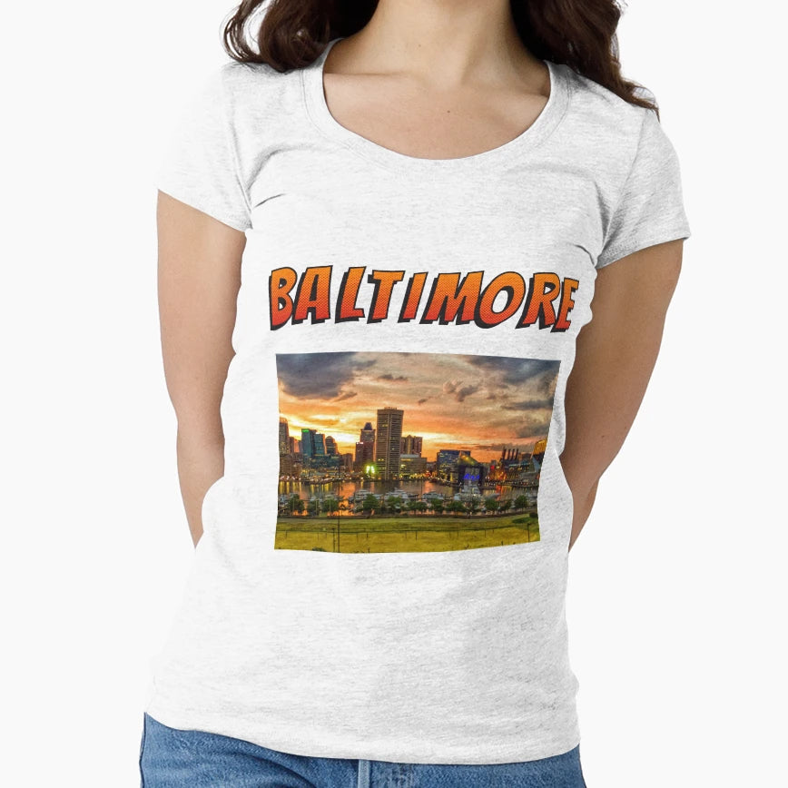 Baltimore Maryland Inner Harbor T-Shirt - Aesthetic Graphic for Adults - T-Shirt, Sweatshirt, Hoodie