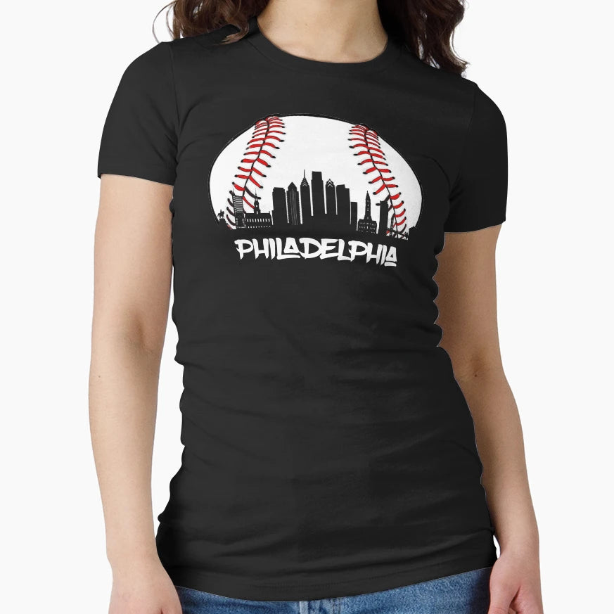Philadelphia Baseball Philly Downtown T-Shirt - Novelty Apparel Unisex - T-Shirt, Sweatshirt, Hoodie