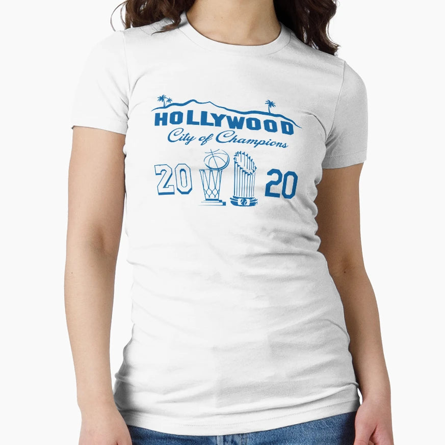 2020 La Champions City White T-Shirt - Aesthetic Graphic for Adults - T-Shirt, Sweatshirt, Hoodie