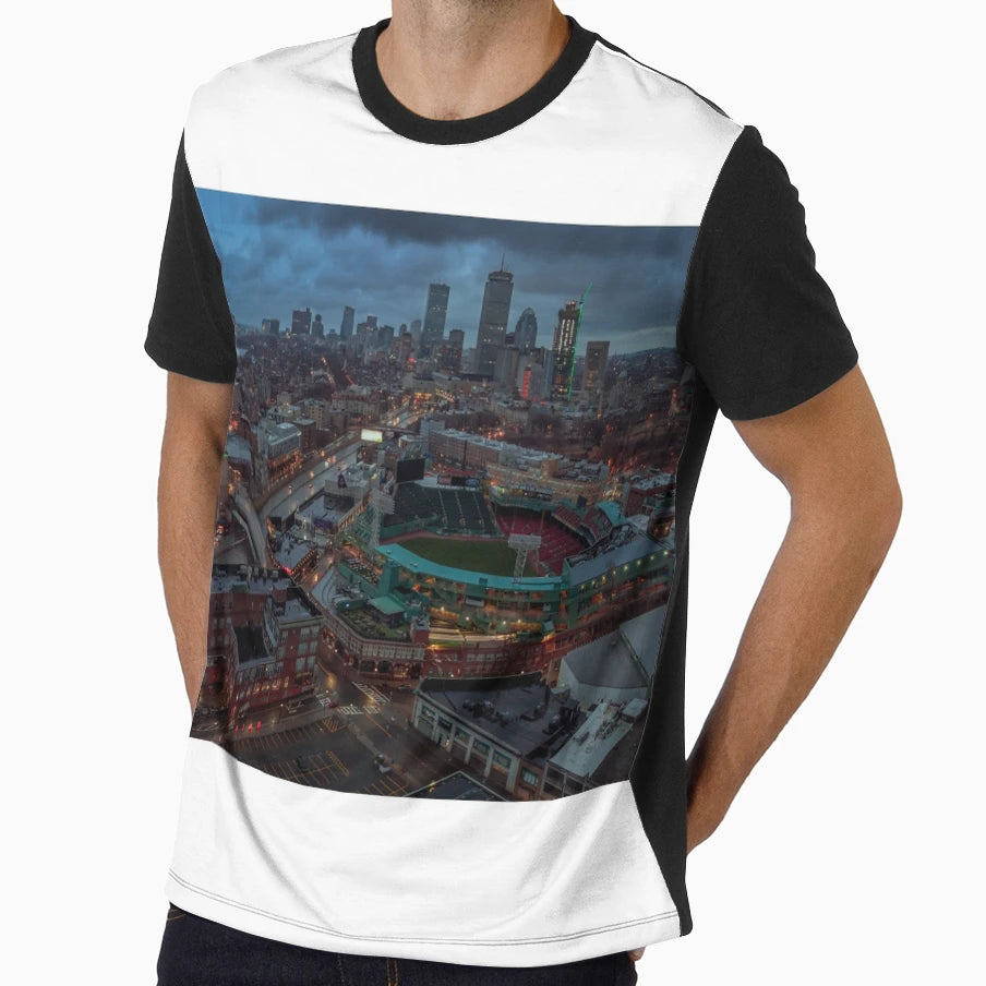 Foggy Boston Skyline T-Shirt - Casual Everyday Wear Men Women - T-Shirt, Sweatshirt, Hoodie