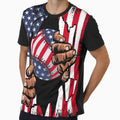 Baseball Softball American Flag T-Shirt - Casual Everyday Wear for Adults - T-Shirt, Sweatshirt, Hoodie