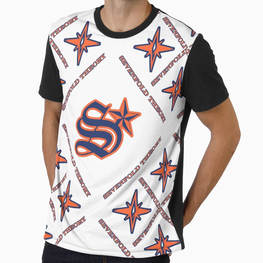 Boxed White Orange Blue T-Shirt - Casual Everyday Wear Men Women - T-Shirt, Sweatshirt, Hoodie
