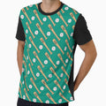 Baseball Pattern Green T-Shirt - Novelty Apparel Men Women - T-Shirt, Sweatshirt, Hoodie