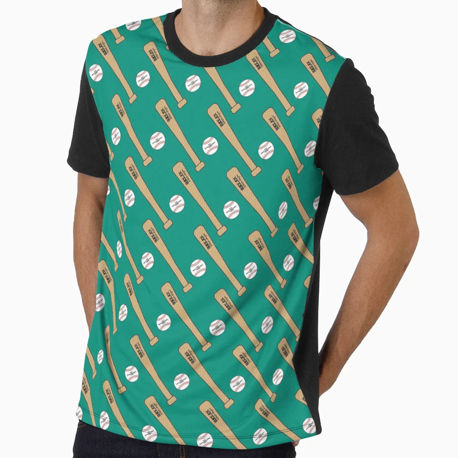 Baseball Pattern Green T-Shirt - Novelty Apparel Men Women - T-Shirt, Sweatshirt, Hoodie