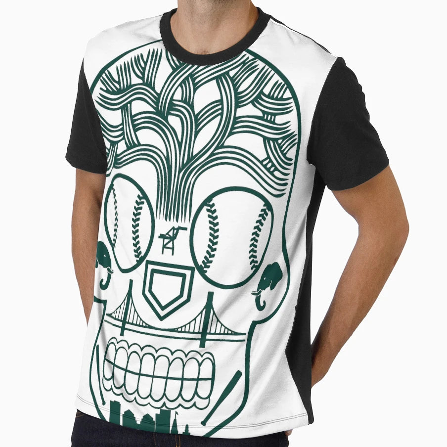 Oakland Sugar Skull T-Shirt - Graphic Print Men Women - T-Shirt, Sweatshirt, Hoodie