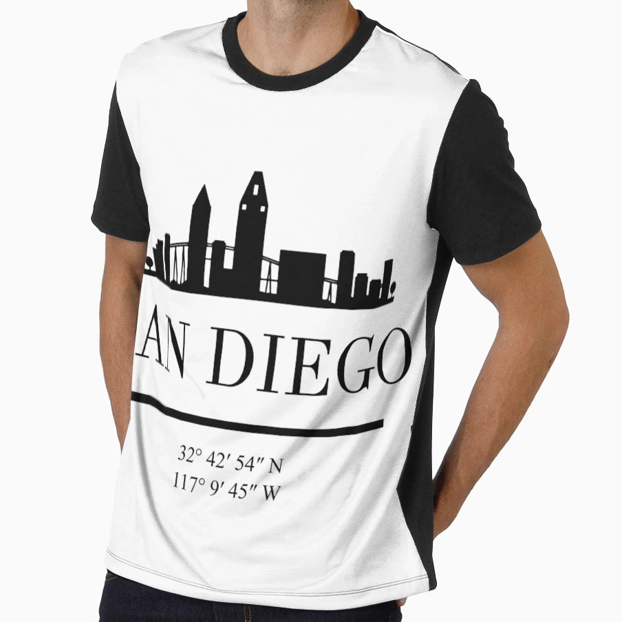 San Diego California Black T-Shirt - Aesthetic Graphic for Adults - T-Shirt, Sweatshirt, Hoodie