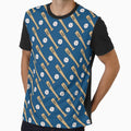 Baseball Pattern Blue T-Shirt - Novelty Apparel Men Women - T-Shirt, Sweatshirt, Hoodie