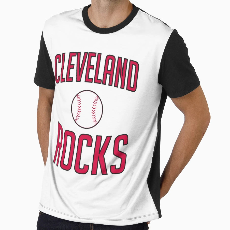 Cleveland Rocks Baseball T-Shirt - Fun Novelty Design for Adults - T-Shirt, Sweatshirt, Hoodie