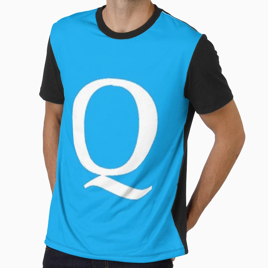 Letter Q Blue T-Shirt - Fun Novelty Design for Adults - T-Shirt, Sweatshirt, Hoodie