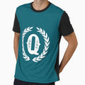 Dark Teal Monogram Letter Q T-Shirt - Aesthetic Graphic Unisex - T-Shirt, Sweatshirt, Hoodie