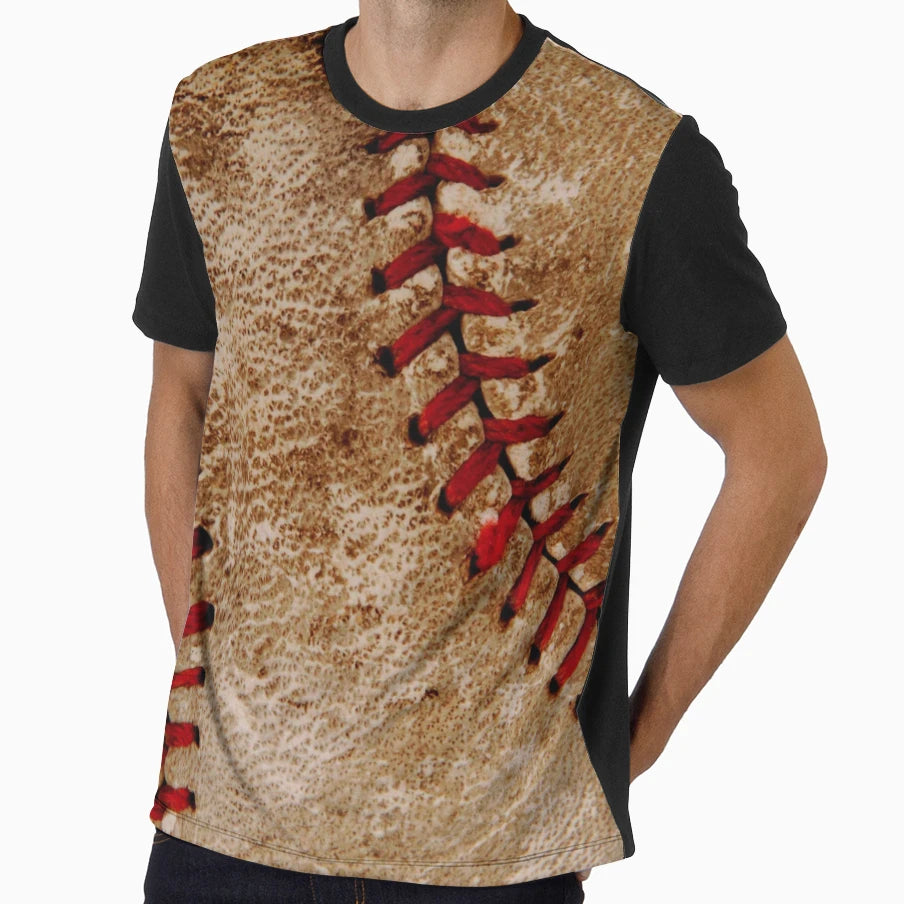 Baseball Ball Red And White Sports T-Shirt - Novelty Apparel for Adults - T-Shirt, Sweatshirt, Hoodie