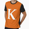 Letter K Orange T-Shirt - Minimalist Print Men Women - T-Shirt, Sweatshirt, Hoodie