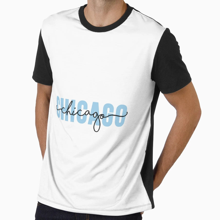 Chicago Blue T-Shirt - Minimalist Print for Adults - T-Shirt, Sweatshirt, Hoodie