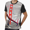 Golden Gate Bridge Black White Red T-Shirt - Minimalist Print Men Women - T-Shirt, Sweatshirt, Hoodie