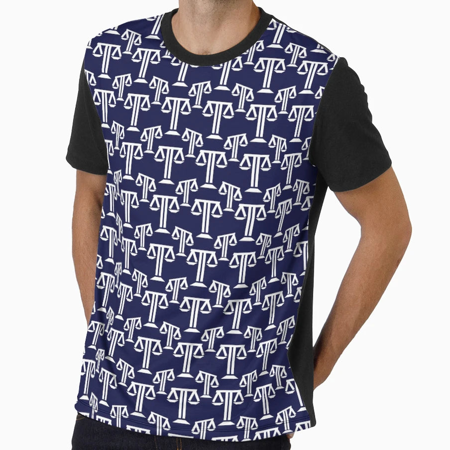 Scales Navy Pattern T-Shirt - Custom Art Print Unisex - T-Shirt, Sweatshirt, Hoodie