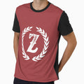Rustic Red Monogram Letter Z T-Shirt - Aesthetic Graphic Men Women - T-Shirt, Sweatshirt, Hoodie
