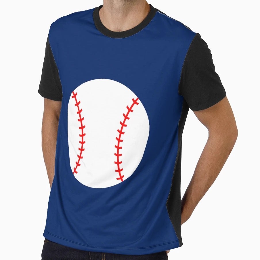 Baseball Navy Blue Background T-Shirt - Fun Novelty Design Unisex - T-Shirt, Sweatshirt, Hoodie