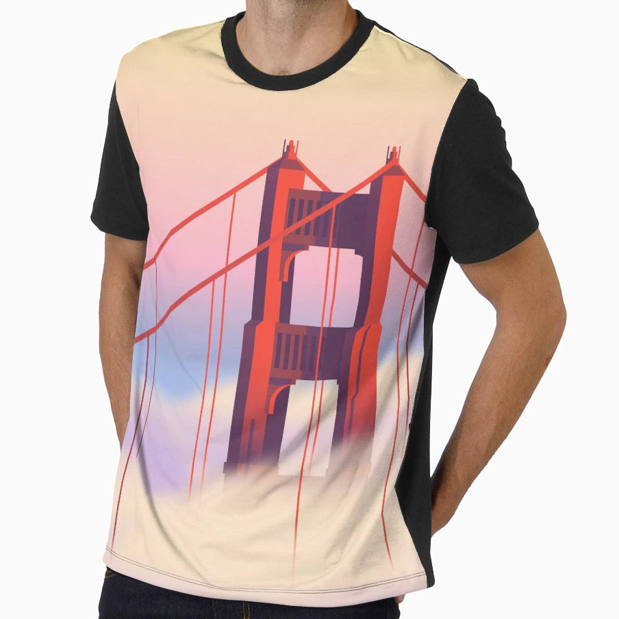 Golden Gate Fog T-Shirt - Fun Novelty Design Men Women - T-Shirt, Sweatshirt, Hoodie