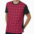 Red And Black Oval Pattern T-Shirt - Custom Art Print Unisex - T-Shirt, Sweatshirt, Hoodie
