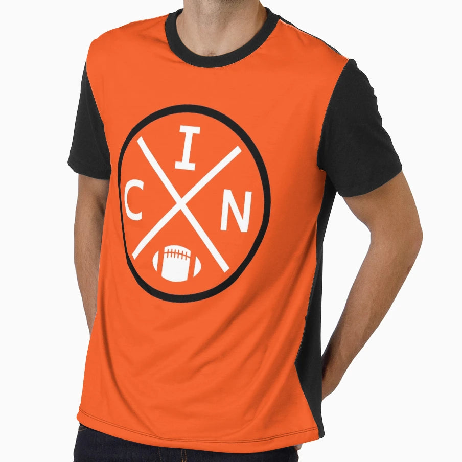 Cincinnati Football Emblem Cin T-Shirt - Fun Novelty Design Unisex - T-Shirt, Sweatshirt, Hoodie